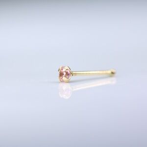 9kt Gold cute tiny soft pink citrine Nose Stud Piercing tiny 9k mark New